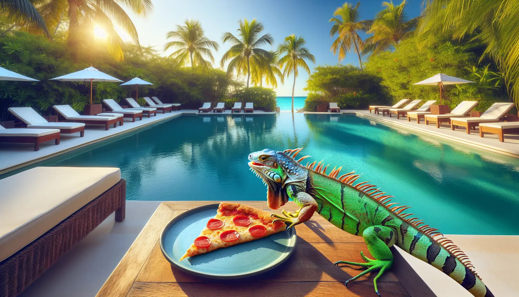 The Iguana's Culinary Adventure: A Poolside Escapade in Florida