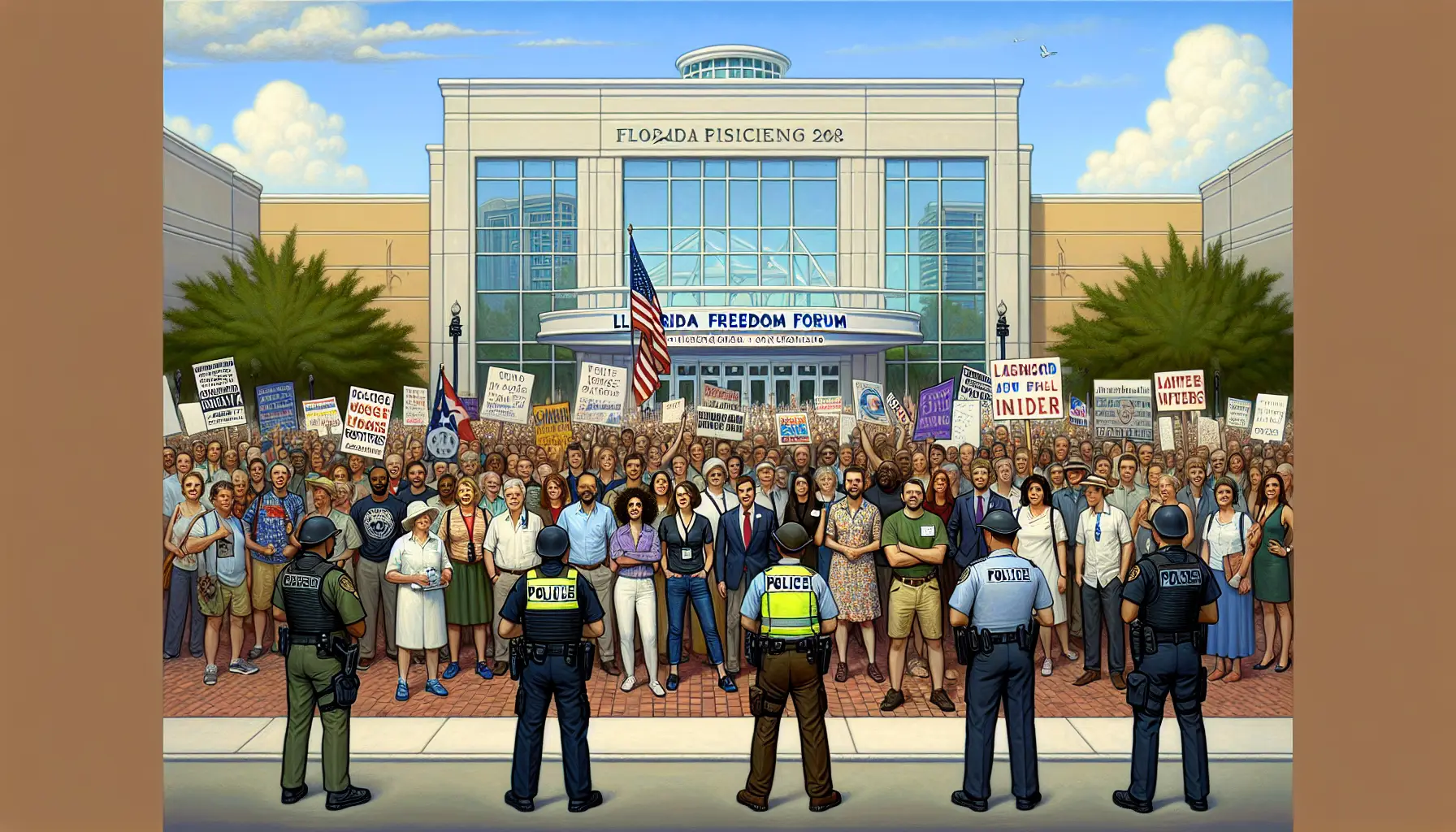 DeSantis Faces Protesters: Tensions Flare at Florida Freedom Forum in Orlando